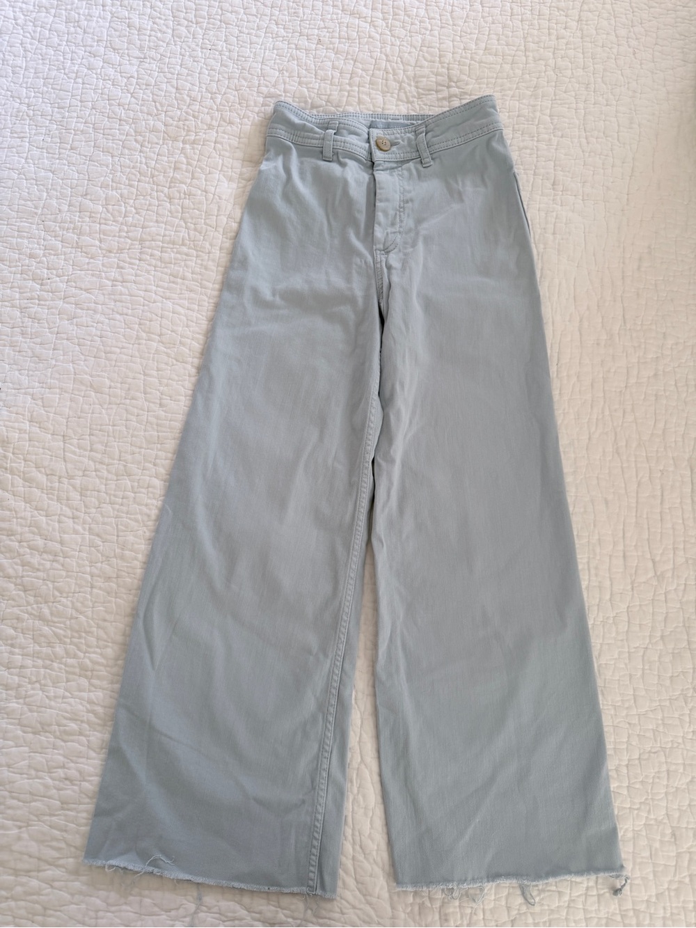ANTONIO MELANI Pale Blue High-Waist Wide Leg Pants